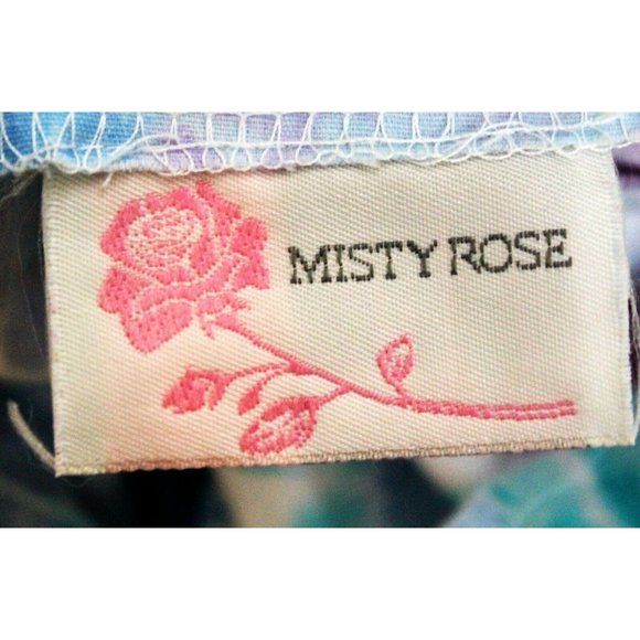 VTG 1990s Misty Rose Dress Girls Sz 10 Blue Pink Watercolor Floral Short Sleeve - Picture 5 of 6